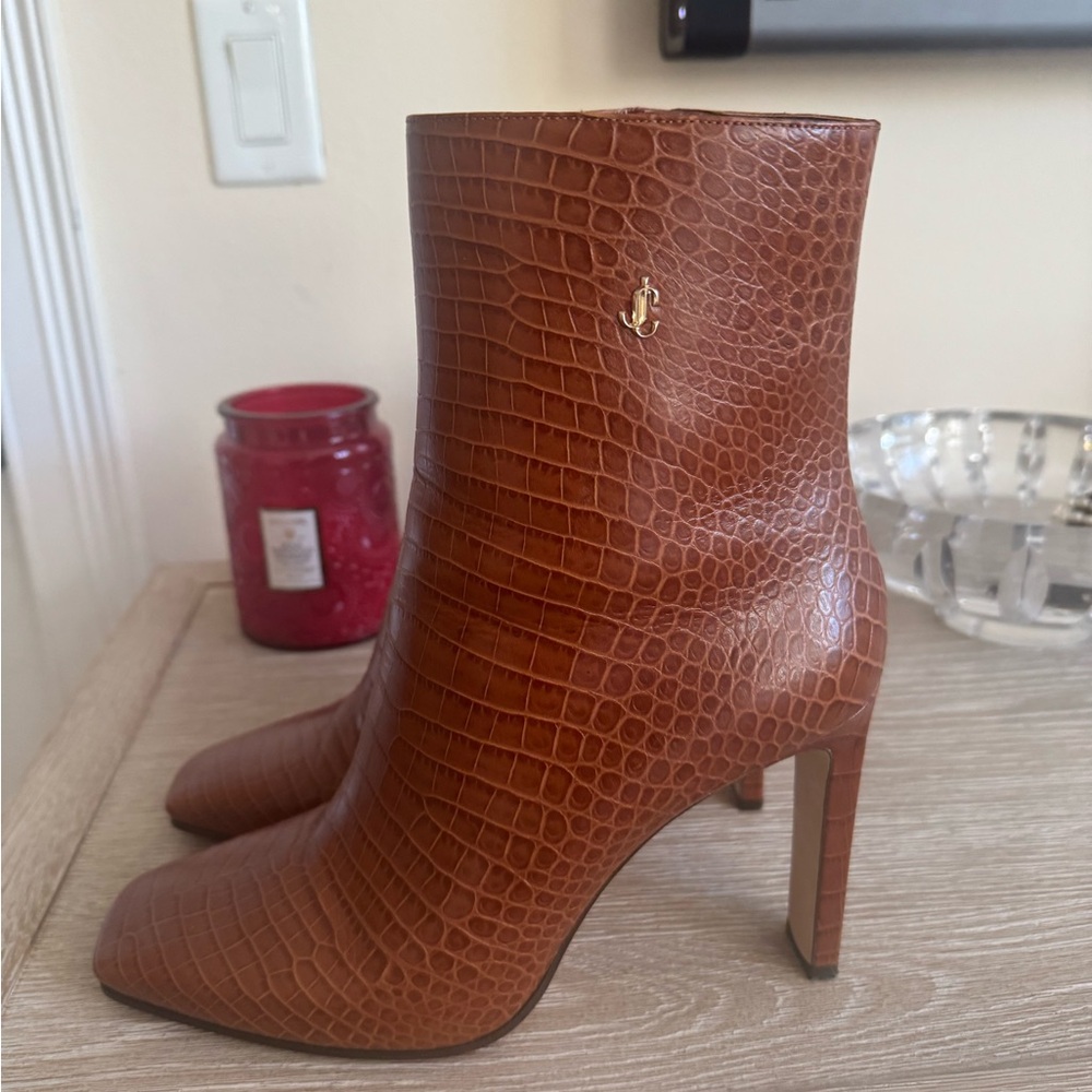 Jimmy Choo Minori embossed leather boot 42